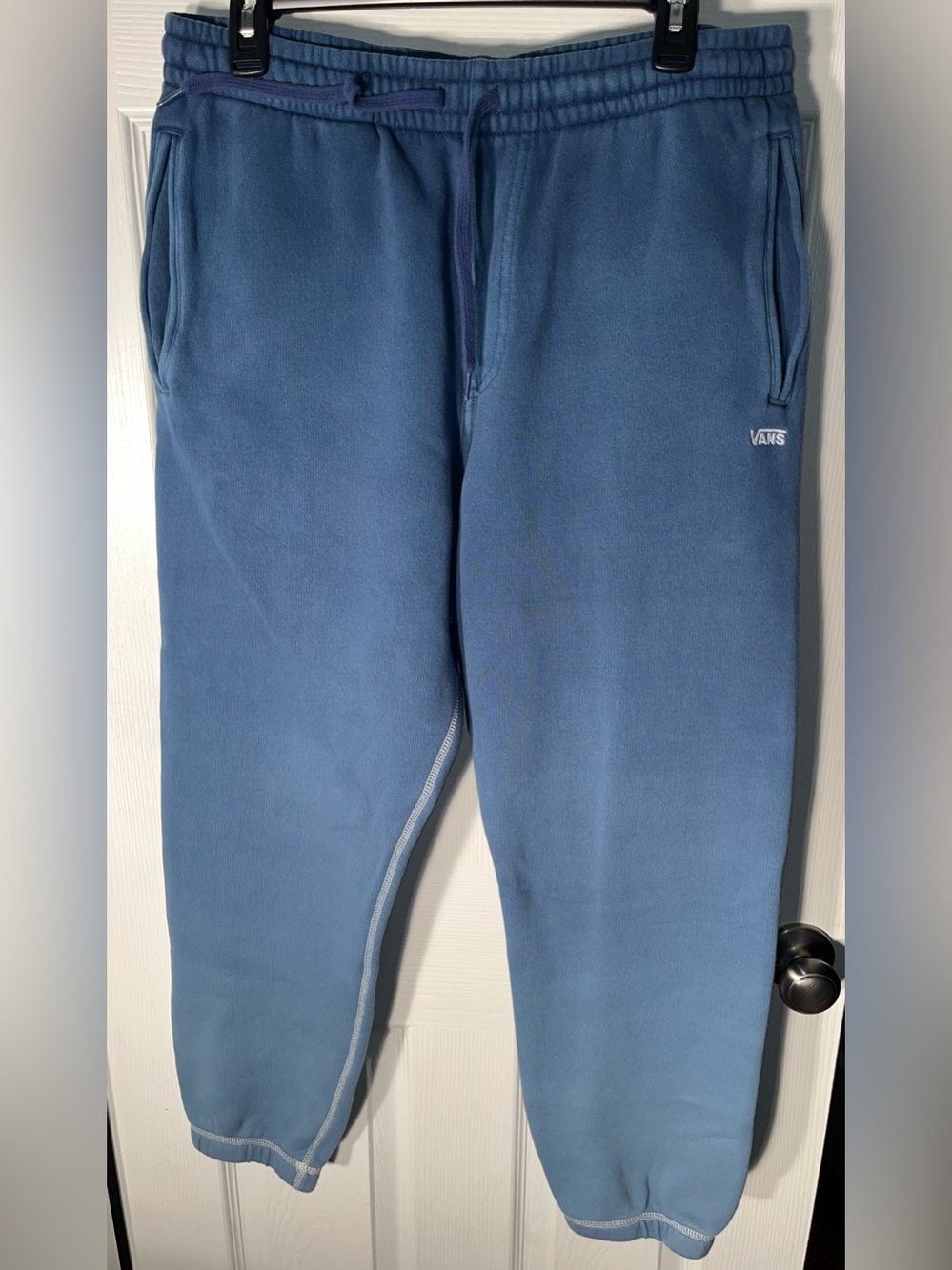 Men’s Vans "Comfy Cush" Sweatpants Large Blue Cotton Blend Relaxed Fit Joggers